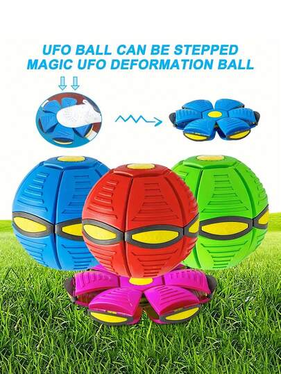 1 Elastic Stepping Ball, Outdoor Sports Toy, Magic Flying Saucer Deformation Ball Suitable For Small Dogs And Pets To Play With