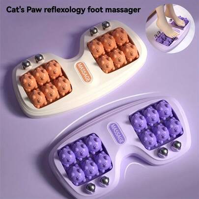 1pc ZMDN Four Row Roller Foot Massager - Eight Row Large Acupressure Balls, Plastic Material, Suitable For Foot Reflexology And Bottom Massage, Lower Limb Massager | Ergonomic Design | Plastic Structure, Foot Spa