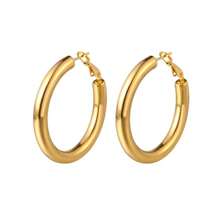 2 pièces de grands anneaux classiques en acier inoxydable, disponibles en plusieurs tailles, convenant aux femmes, idéaux pour les fêtes, le shopping et les voyages
