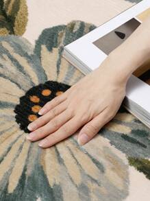 DAJIANG 1pc Vintage Simple Floral Print Runner Rug, Non-Slip Entrance Mat, Soft Carpet, Foldable & Washable, Suitable For Living Room, Kitchen, Bathroom, Bedside - Home Decor, Thickened For Autumn/Winter, Thanksgiving Kitchen Rug