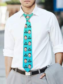 1pc Customized Facebands With Personalized Photo Ties, Men's Fun Bow Ties, Can Be Customized For Fathers And Husbands, And Do Not Require Knotting. - Multicolor - View 6