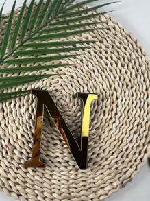 1 Piece 3D Acrylic Mirror Letter Art Wall Sticker - Light And Shadow Intertwined Space Aesthetic Symbol, Gold/Silver/Black/Rose Gold Oversized Letters Self-Adhesive Home Decorative Letter Logo Art Sticker, Artistic 3D Thickened Acrylic Mirror Letters Wall Sticker (3.93/5.9/7.87/11.81 Inches)