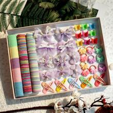 190pcs Women Hair Scrunchies, Hair Ties, Disposable Hair Rings, Hair Accessories Set, Suitable For Casual And Decoration, Claw Clips