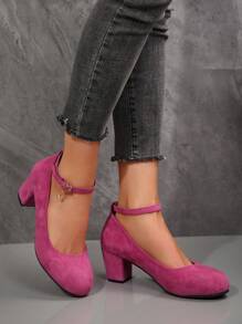 Chaussures à talons épais pour femmes grande taille, élégantes sandales à boucle mode talons hauts pour robes