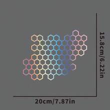 1pc Motorcycle Sticker, Personalized Honeycomb Pattern Electric Bike/Car Body Decal Sticker - one-size - View 9