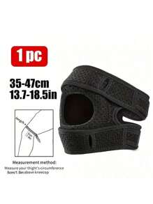 1 Pc-Adjustable Elastic Patella Knee Brace For Knee Discomfort, Knee Compression Sleeve Knee Brace, Workout Knee Pads For Women And Men-Suitable For Basketball, Tennis, Fitness, Running-10cm/4in Above Knee Circumference:30-56cm/12-22in, Black/ Grey