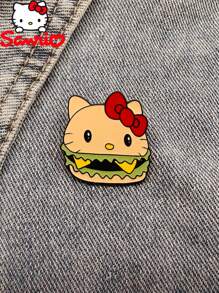 Sanrio 5 peças, novo trio de broches de liga metálica com distintivos de desenho animado da Hello Kitty, acessórios decorativos, mochila com broche de esmalte fofo para escola