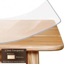 1pc 1.5mm Thick Clear PVC Table Protector - & Heat-Resistant Desk Mat, Easy Clean Rectangular Cover For Dining & Writing Tables
