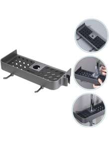 Shower Rack Storage Rack Household Bathroom Lifting Bracket Non-Punching Toilet Shower Rod Tray Storage Bathroom Accessories