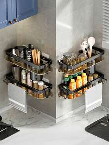 Easy To Install No Drilling Triangle Shelf For Kitchen Sink, Double Layer Storage Rack For Bathroom, Strengthened Multifunctional Shelves For Bathroom, Multipurpose Use In Outdoor/Restroom - Multicolor - View 4