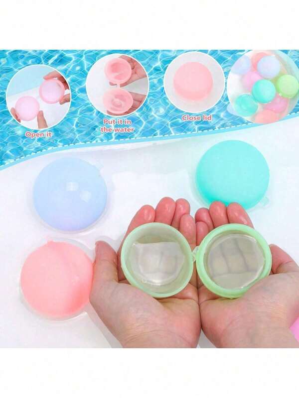 12/20 pezzi di palloncini d'acqua riutilizzabili, per piscina e spiaggia, kit estivo per attività all'aperto, palline d'acqua magnetiche, regali di compleanno per amici e famiglia, accessori per esterni, elementi essenziali per la spiaggia, galleggianti per piscina