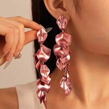 1 Par de Elegantes Aretes con Flecos y Estampado Floral para Mujeres, Adecuados para Vacaciones, Cumpleaños, Citas, Fiestas, Bodas y Accesorios de Viaje