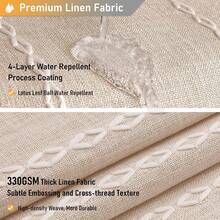 Boho Shower Stall Curtain - 48x72 Narrow Farmhouse Linen Ultra Thick Tassel Fabric Shower Curtain Set With 8 Hooks, Half Striped Camper RV Modern Country Shower Curtains For Bathroom, Taupe/Tan - Taupe - 查看 7