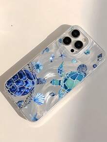 Sea Turtle Lobster Coconut Print Clear Phone Case Compatible With Apple 16/11/12/13/14/15 Series, 7 Plus/8 Plus/X/XS Max/XR/11 Pro/12 Pro/13 Pro/14 Pro, 12 Mini/13 Mini/11 Pro Max/12 Pro Max/13 Pro Max/14 Pro Max/14 Plus, 6/6S/6 Plus/7/8, SE, And Galaxy A54/A14/A12/A13/A15/A32/A33/A24/A52S, S20/S21/S22/S23/S24, S23 Plus/S24 Ultra,International Version, Not The Domestic Version - Multicolor - View 3