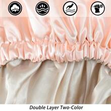 Gorro de ducha reutilizable y ajustable de doble capa impermeable, grande para todo tipo de cabello, para el spa y el baño de niñas, suave para el cabello largo de las mujeres