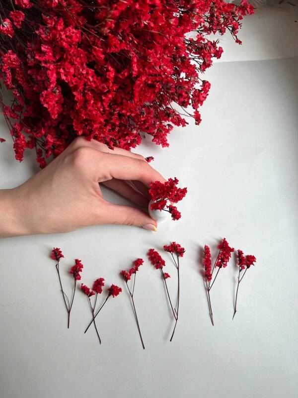 25/50/100/300 Stücke Mini Schleierkraut Blumen und andere getrocknete Blumen - für Kunstharz-Formen, elfenbeinweiße Blumenstrauß für Haarzubehör, Hochzeitskranz, Tischvase, Heimdekoration