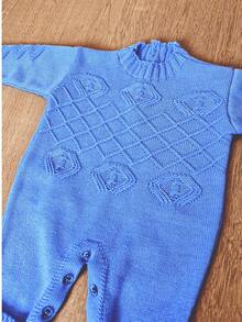 Maternity Leave Losango Blanket And Romper Kit Newborn Boy And Girl Knit Baby Layette - Màu xanh hải quân - Xem 2