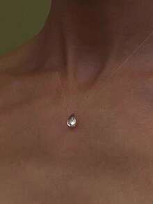 1pc Fashionable Geometric Pearl Bead Necklace, Suitable For Women In Any Occasion - Clear - View 1