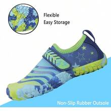 Shoes Barefoot Aqua Socks Outdoor Indoor Quick Dry Sandals Lightweight Slip On Walking Sneakers Beach Pool Swim (Little/Big) - 藍色 - 查看 3