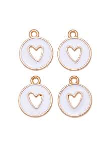 20pcs Fashionable Heart Shaped Drip Oil Zinc Alloy Pendants, Suitable For DIY Earrings, Necklaces, Bracelets Making