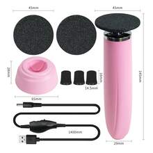 Multi-Functional Electric Foot Grinder - Powerful Callus Remover, Foot Callus Remover, Adjustable Speed And Levels, Replaceable Grinding Heads - Unisex, Ideal For Home Pedicure And Foot Depilation, Great Gift - Pink - View 7