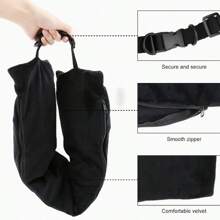 2pcs Multi-Function Travel Neck Relax Pillow, Can Also Be Used As Clothing Storage & Organization, 1pc Black Neck Pillow + 1pc Grey Neck Pillow (Incl. 2 Adjustable Straps)