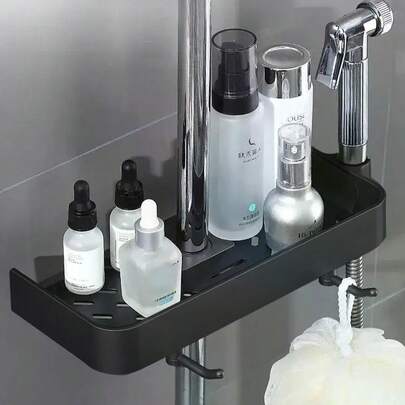 Giá để đồ tắm gắn tường có thể điều chỉnh, giá để đồ phòng tắm chống gỉ đựng dầu gội, dầu xả, xà phòng, kem dưỡng da, phụ kiện phòng tắm
