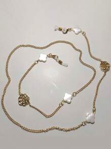 1/3 Peças Corrente de Óculos de Moda de Metal, Vários Estilos Incluindo Camelia, Trevo, Contas Pretas Elegantes, Estrela do Mar e Concha, Correntes de Óculos para Mulheres, Correntes Antiderrapantes e Cordões para Óculos de Leitura, Adequados para Viagens, Férias, Decoração de Óculos de Sol, Acessórios de Óculos, Ideal para Presentes de Aniversário, Festas, Feriados, Presente do Dia dos Namorados, Etc.