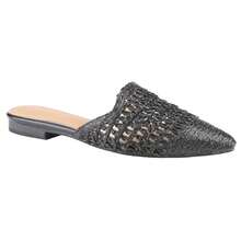 Belovely Woven Whisper: Chic Woven Mules [BETH-10] - Black - View 1