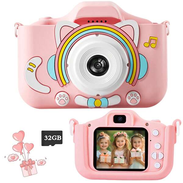 Kids Camera,Digital Video Camera Toy With Protective Cover,Best Christmas Birthday Festival Gifts Idea,Portable Toy For Boys Girls Age 3 4 5 6 7 8 9 10 11 12 Years Old