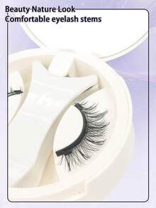 1 对磁性睫毛，自然外观，猫眼，可重复使用磁性睫毛，带涂抹器，无需胶水磁性睫毛磁性睫毛套装，易于佩戴和取下