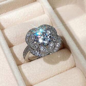 Vintage And Exquisite Round Floral Ring,Women's Ring,Suitable For Parties, Gatherings, Banquets, Dances, Anniversaries, And Parties To Wear(No Box)