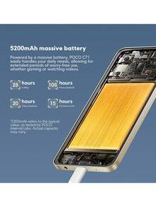 Xiaomi POCO C71 Smartphone 3GB+64GB Global Version, Unisoc T7250 Processor, 6.88" Waterdrop Display, Up To 120Hz Refresh Rate, 32MP Main Camera, 5200mAh (Typical) Battery, 15W Fast Charging, Fingerprint & Face Unlock - Gold - View 3