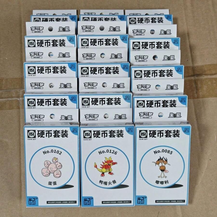 pokemon Ptcg Cards Collected 151 Original Coin Set Gift Box Zhu&Purple Simplified Chinese Collectible Cards Custom Toy