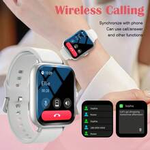 MixtataDi Smartwatch, Multifunctional Sports Smartwatch, Featuring Wireless Calling/Music, Message Notifications, Pedometer, Sedentary Reminders, And Multiple Watch Face Wallpapers. Suitable For Both Men And Women. Perfect As A New Year Gift. - Bạc - Xem 2