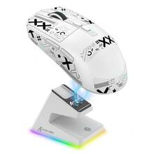 ATTACK SHARK X6 Lightweight Wireless Gaming Mouse With Tri-Mode Wired/2.4GHz/BT5.2,Up To 26K DPI, PAW3395 Optical Sensor, RGB Backlight Charging Base, HUANO Switch,7programmable Buttons, PC/ - Multicolor - View 14