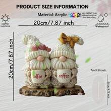 Verzauberter Gartenzwerg Tischbewacher 2D Kristall Acryl Wärmender Herzschmuck | Vielseitige Dekoration für Büro und Zuhause | Ultimatives Geschenk für Weihnachten, Erntedankfest und gemütliche Momente (Mutter/Vater/Geliebte)