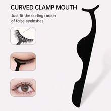 Eyelash Extension Tools Kit: Seahorse Clip, Comb, Angled Tweezers, Straight Eyelash Curler - Black - View 8