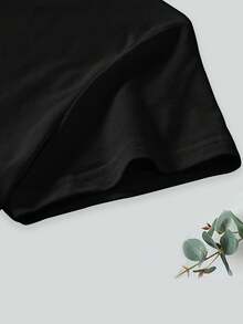 Camiseta Casual de Mujer 100% Estampado Mariposa - Cuello Redondo Suave, Manga Corta, Esencial para Primavera/Verano, Lavable a Máquina - Negro - Ver 5