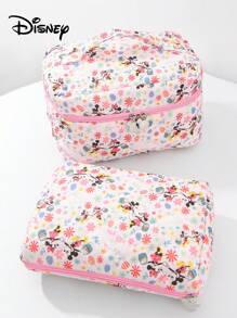 Disney 官方授权米奇米妮卡通设计大容量收纳包，卡通洗漱包，学生创意化妆旅行收纳包，迷你手提包兼手机袋，可爱卡通人物大容量化妆品护肤品收纳包，圣诞节、万圣节、生日惊喜礼物，送给家人朋友，史迪奇爱好者 - 彩色 - 查看 5