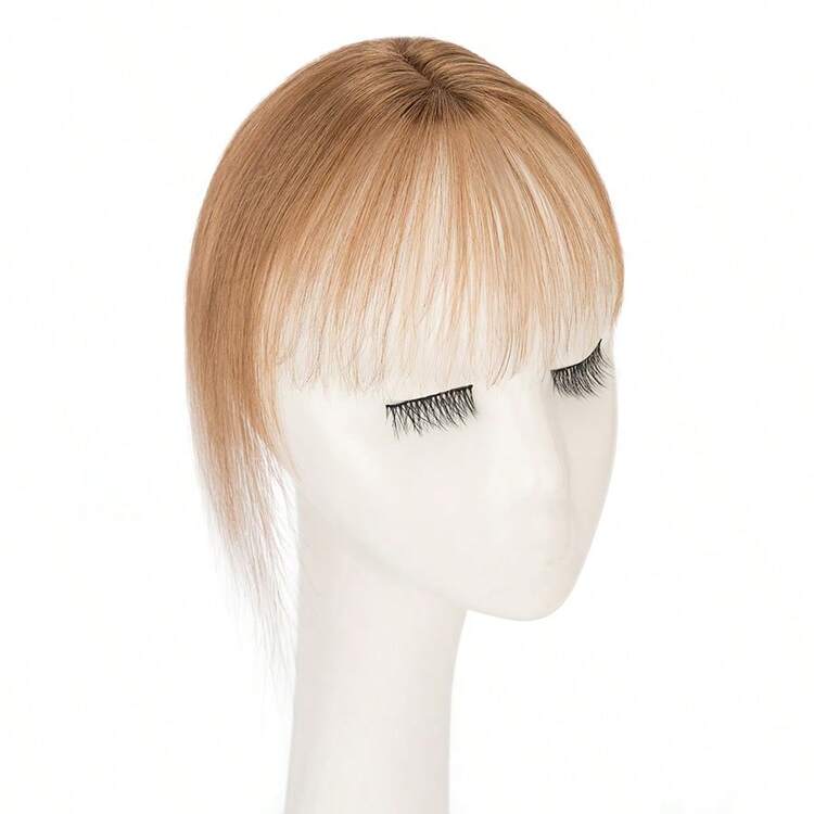 8x10cm Women Hair Toppers 100% Real Human Hair Top Pieces With 3 Clips Swiss Base Hand-Tied Hair Extensions For Hair Loss Thinning Gray Hair 130% Density 6-14 Inch 100% Real Hair Clip In Toupee Hairpieces DE - #6 - Hellbraun - 查看 4