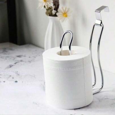 Soporte de papel higiénico montado en la pared de hierro y soporte de rollo de papel para el baño - Soporte de tejido montado en la pared de metal, organizador que ahorra espacio, acabado moderno, fácil de instalar, accesorio resistente a la oxidación para un tocador y una zona de ducha organizados. Diseño elegante y minimalista adecuado para el tocador, debajo del fregadero o la instalación del gabinete; agarre antivibración, borde suave, hardware resistente a la corrosión, de larga duración, compatible con tamaños de rollo estándar, mantiene los artículos de baño ordenados y accesibles, mejora la decoración del baño con un perfil elegante y discreto