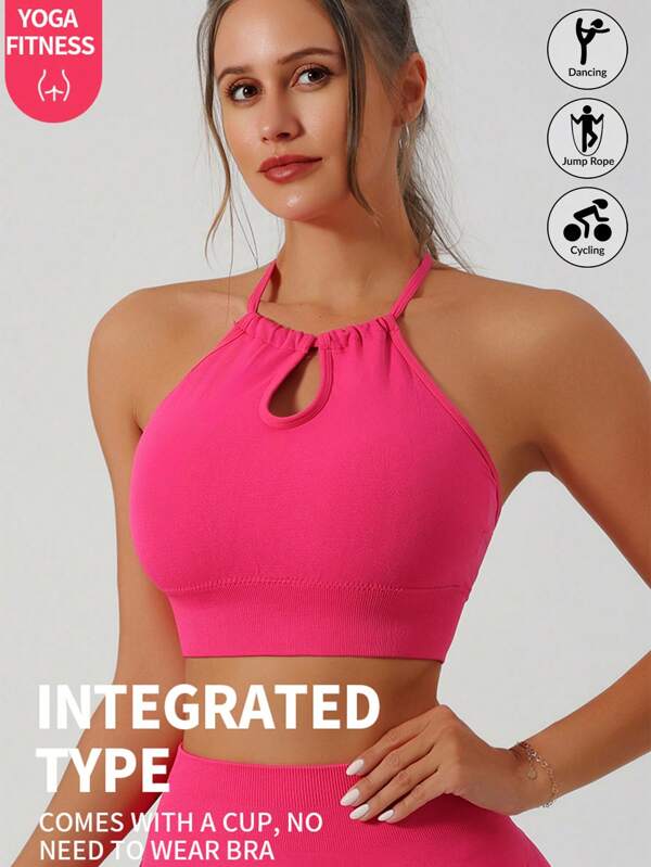 Women's Wireless Hollow Racerback Sports Bra