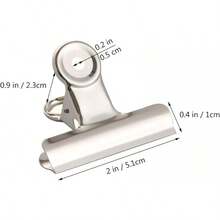 Pinzas de bisagra de metal plateado Coideal - Paquete de 20 clips de papel grandes de 2 pulgadas (50 mm) para sujetar fotos, bolsas de cocina y talla grande - Plateado - Ver 10
