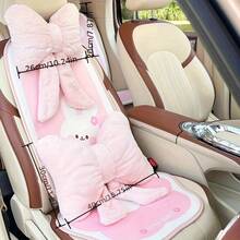 1PC Pink Bow Pillow Car Interior Seat Decoration, Cute And Comfortable Car Neck Pillow Plush Warm Bow Seat Waist Pillow Pillow Pillow, Home Pink Bow - 彩色 - 查看 2