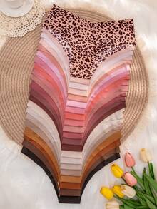 21pcs/Pack Women's Solid Color Self-Adhesive Comfortable Briefs