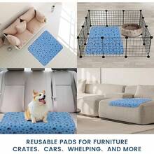 Paquete de almohadillas absorbentes y reutilizables extra grandes para cachorros, almohadillas impermeables antideslizantes para mascota, almohadillas de entrenamiento para sofá, jaula, entrenamiento para ir al baño, piso - 24 x 36 pulgadas (paquete de 2) - Ver 3