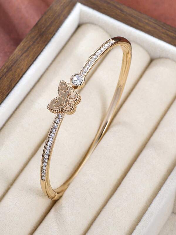 Charming Mini Butterfly Rhinestone Bracelet Bangle For Girl Gift Party Causal Accessory