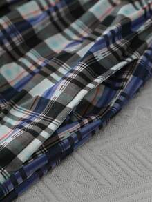 3pcs Men's Casual Plaid Print Pajama Set Includes Long Pants, Autumn/Winter, Fall Clothes - Multicolor - View 6