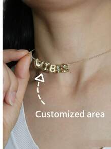 1PC Smooth Bubble~Personalized Customization 26 Smooth Bubble Letter Necklace Ins Haili Same Style Personalized Customization Necklace With The Unique Charm Of Your Own Name